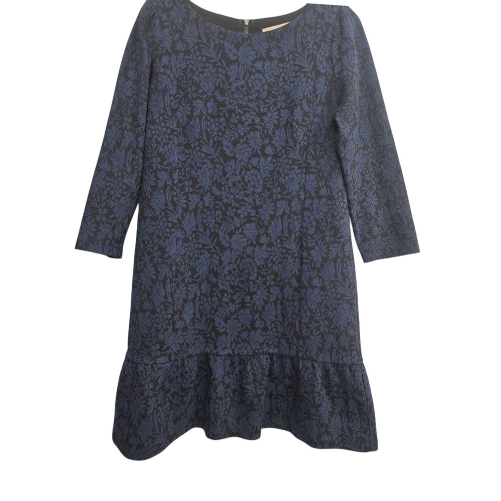 LOFT Dark Academia Coquette Floral Jacquard Shift Dress Elegant Minimalist Siz 8 - Picture 4 of 7